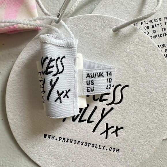 Princess Polly Swim 2 Pc Set Bikini Top Wrap Sarong Skirt Pink Yellow Zebra 10 - Picture 15 of 16